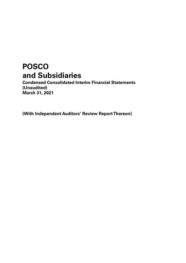 Miniature POSCO Rapport trimestriel 2021-q1