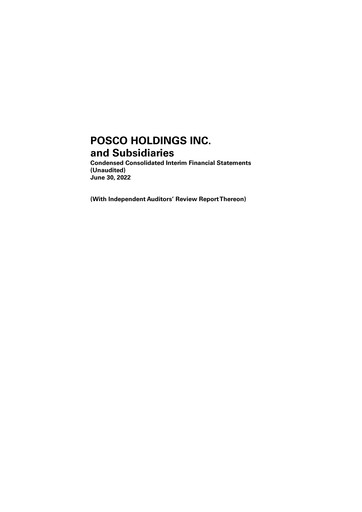 Miniature POSCO Rapport trimestriel 2022-q2