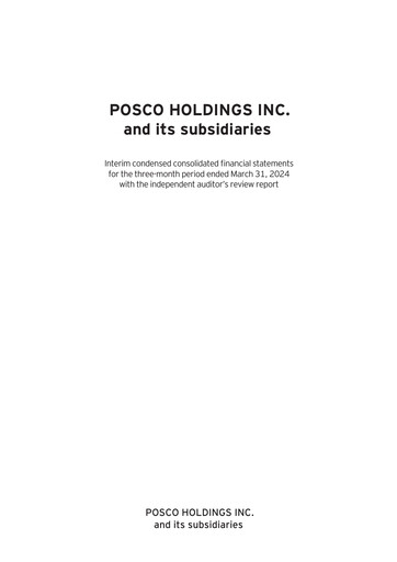 Miniature POSCO Rapport trimestriel 2024-q1