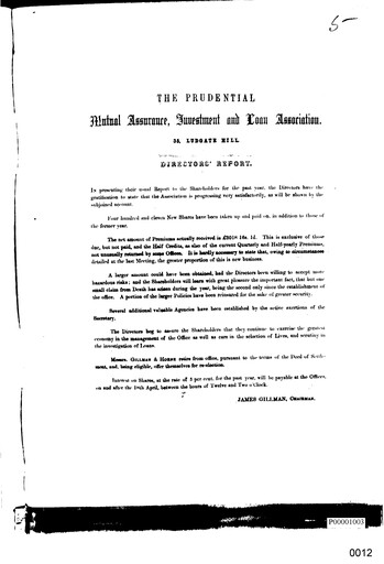 Vorschaubild Prudential Jahresbericht 1853