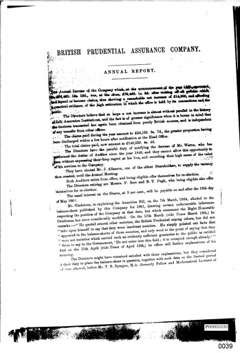 Vorschaubild Prudential Jahresbericht 1863