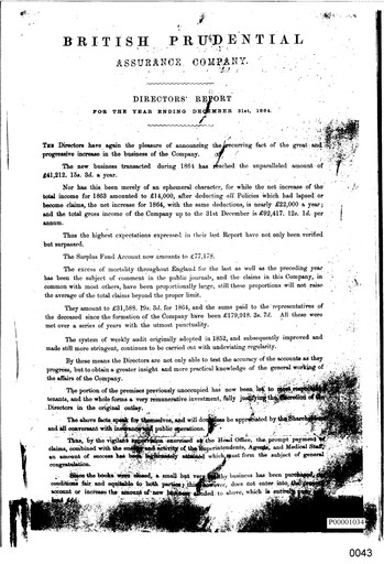 Vorschaubild Prudential Jahresbericht 1864