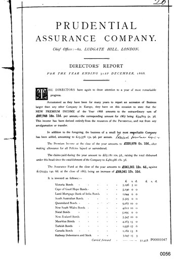 Vorschaubild Prudential Jahresbericht 1868
