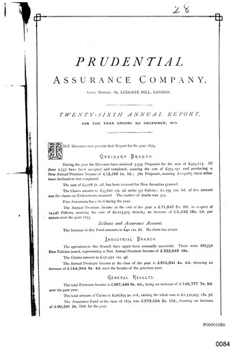 Vorschaubild Prudential Jahresbericht 1874