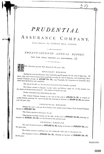 Vorschaubild Prudential Jahresbericht 1875
