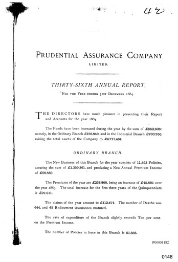 Vorschaubild Prudential Jahresbericht 1884