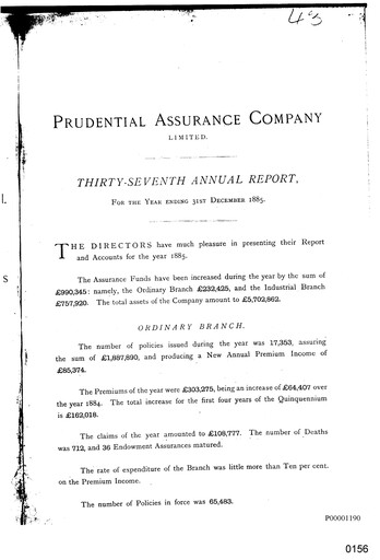 Vorschaubild Prudential Jahresbericht 1885