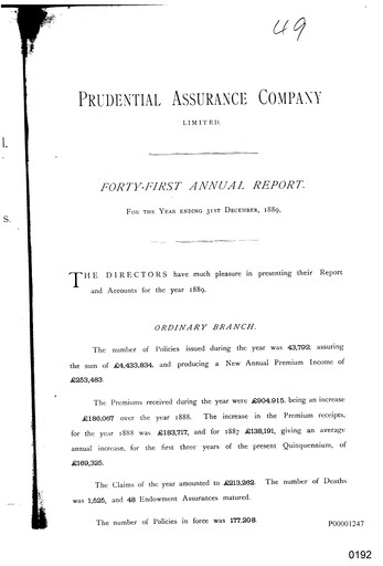 Vorschaubild Prudential Jahresbericht 1889