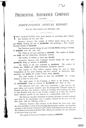 Vorschaubild Prudential Jahresbericht 1892