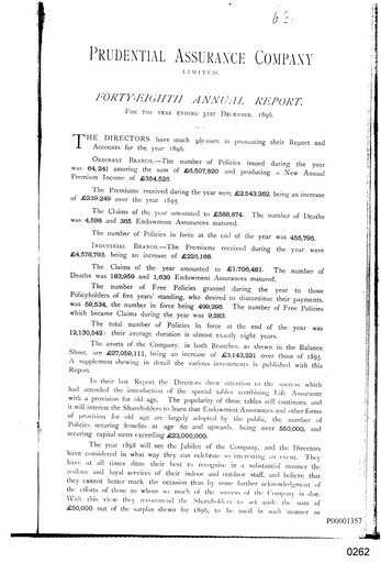 Vorschaubild Prudential Jahresbericht 1896