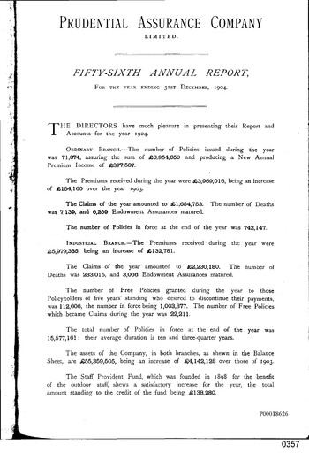 Vorschaubild Prudential Jahresbericht 1904
