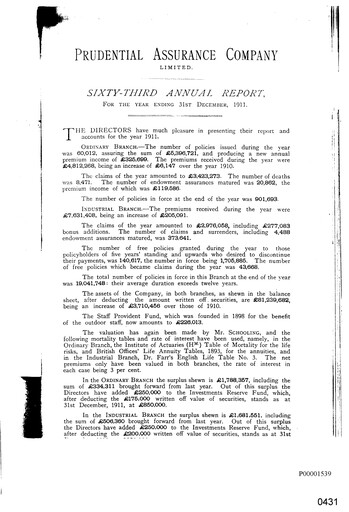 Vorschaubild Prudential Jahresbericht 1911