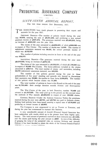 Vorschaubild Prudential Jahresbericht 1917