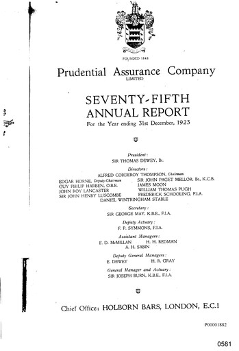 Vorschaubild Prudential Jahresbericht 1923