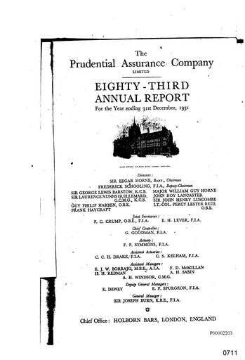 Vorschaubild Prudential Jahresbericht 1931