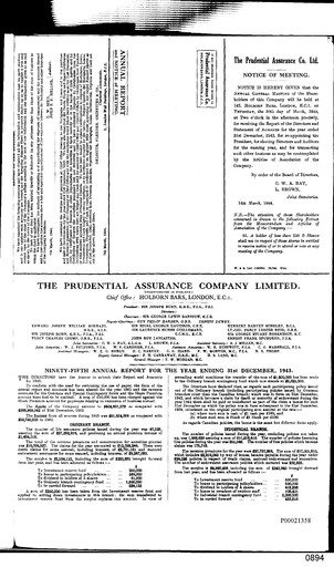 Vorschaubild Prudential Jahresbericht 1943