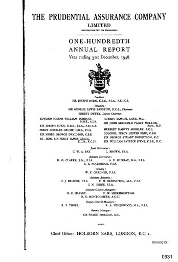 Vorschaubild Prudential Jahresbericht 1948