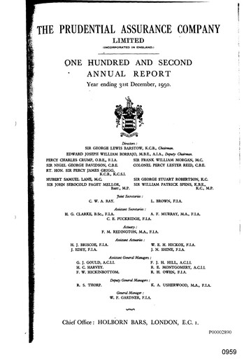 Vorschaubild Prudential Jahresbericht 1950