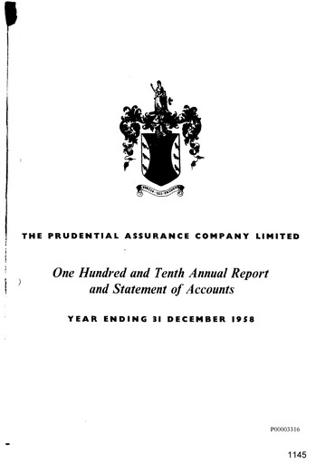 Vorschaubild Prudential Jahresbericht 1958