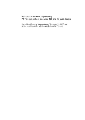 Thumbnail Telkom Indonesia Financial Statement 2013