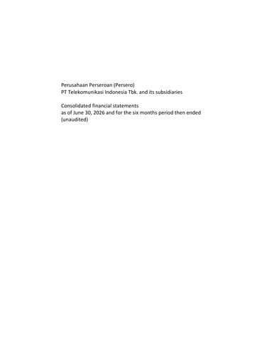 Thumbnail Telkom Indonesia Half-year Report 2026-h1