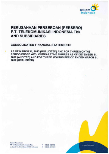 Thumbnail Telkom Indonesia Quarterly Report 2013-q1