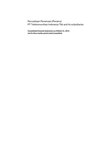 Thumbnail Telkom Indonesia Quarterly Report 2014-q1