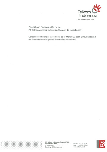 Thumbnail Telkom Indonesia Quarterly Report 2016-q1