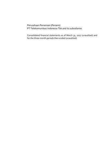 Thumbnail Telkom Indonesia Quarterly Report 2017-q1