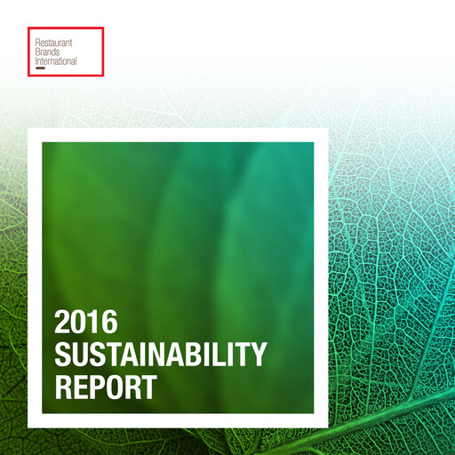 Thumbnail Restaurant Brands International Sustainability Report 2016