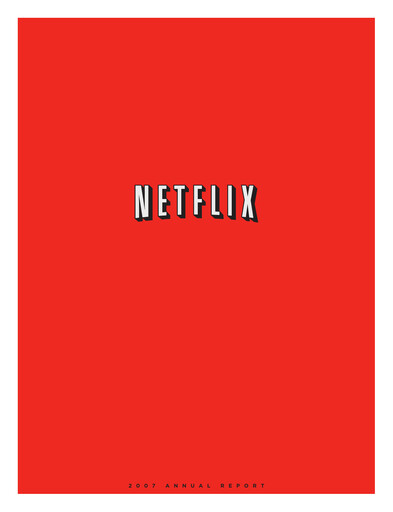 Thumbnail Netflix Annual Report 2007