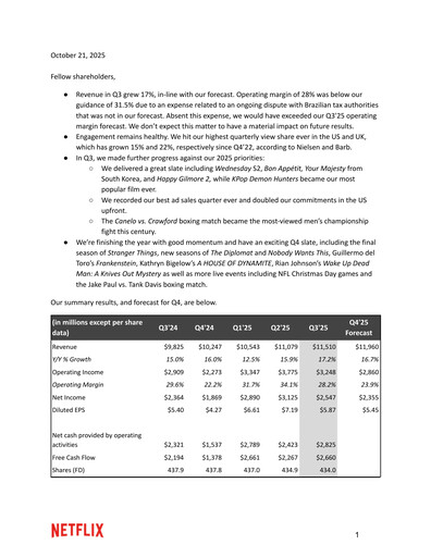 Thumbnail Netflix Quarterly Report 2025-q3