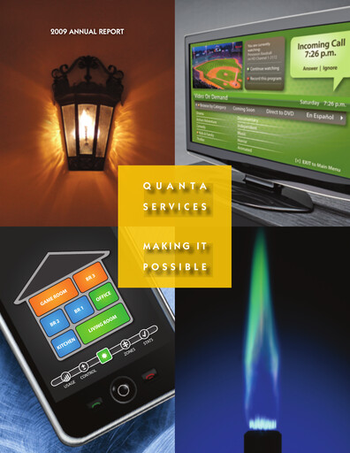 Thumbnail Quanta Services
 Annual Report 2009