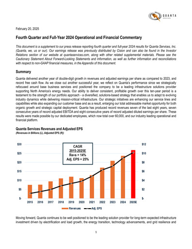 Thumbnail Quanta Services
 Quarterly Report 2024-q4