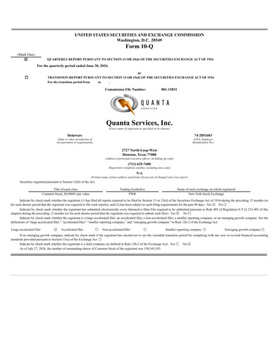 Vorschaubild Quanta Services
 Quartalsbericht 2026-q2