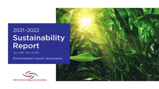 Thumbnail REX American Resources
 Sustainability Report 2021-2022
