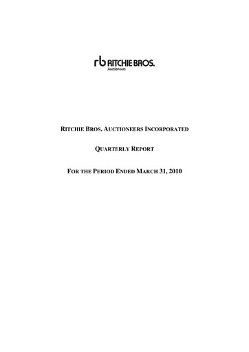 Thumbnail RB Global
 Quarterly Report 2010-q1