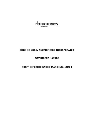 Thumbnail RB Global
 Quarterly Report 2011-q1