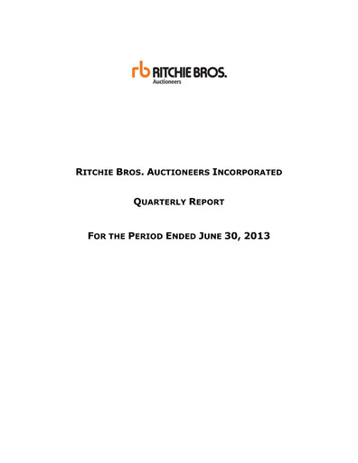 Thumbnail RB Global
 Quarterly Report 2013-q2