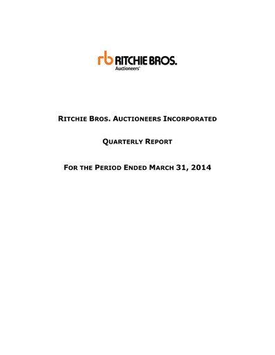 Thumbnail RB Global
 Quarterly Report 2014-q1