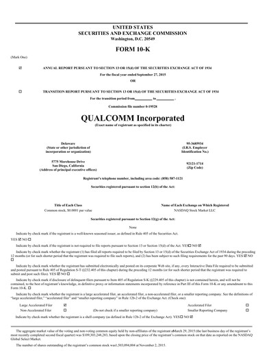 Thumbnail QUALCOMM Annual Report 2015