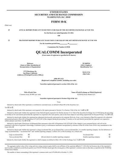 Thumbnail QUALCOMM Annual Report 2016