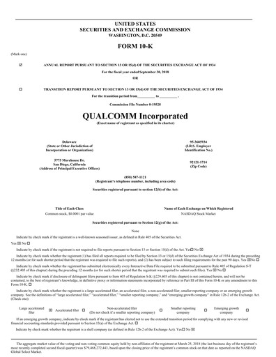 Thumbnail QUALCOMM Annual Report 2018