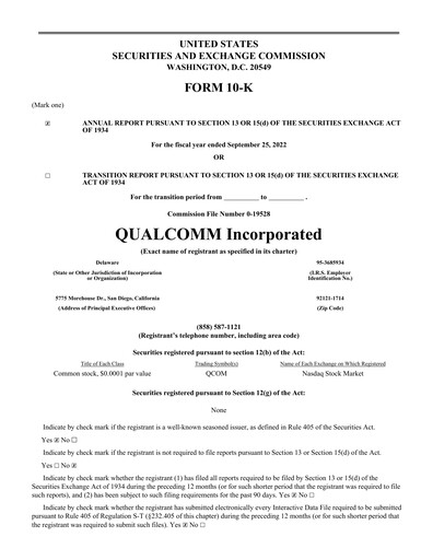 Thumbnail QUALCOMM Annual Report 2022