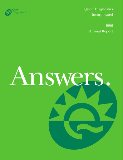 Thumbnail Quest Diagnostics
 Annual Report 1996