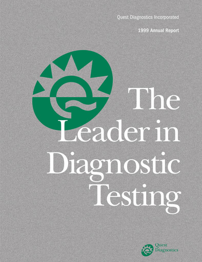 Thumbnail Quest Diagnostics
 Annual Report 1999