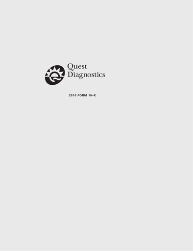 Thumbnail Quest Diagnostics
 Annual Report 2010