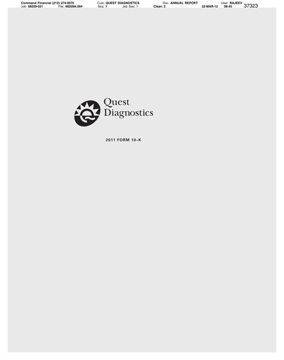 Thumbnail Quest Diagnostics
 Annual Report 2011