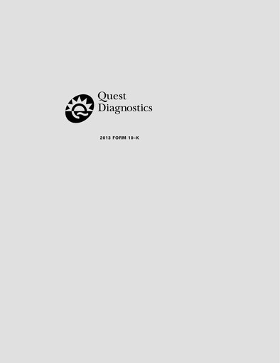 Thumbnail Quest Diagnostics
 Annual Report 2013