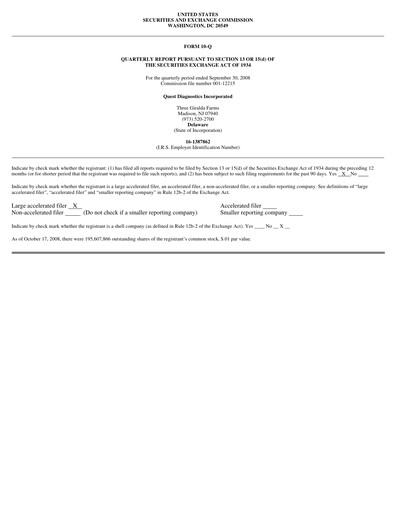 Thumbnail Quest Diagnostics
 Quarterly Report 2008-q3